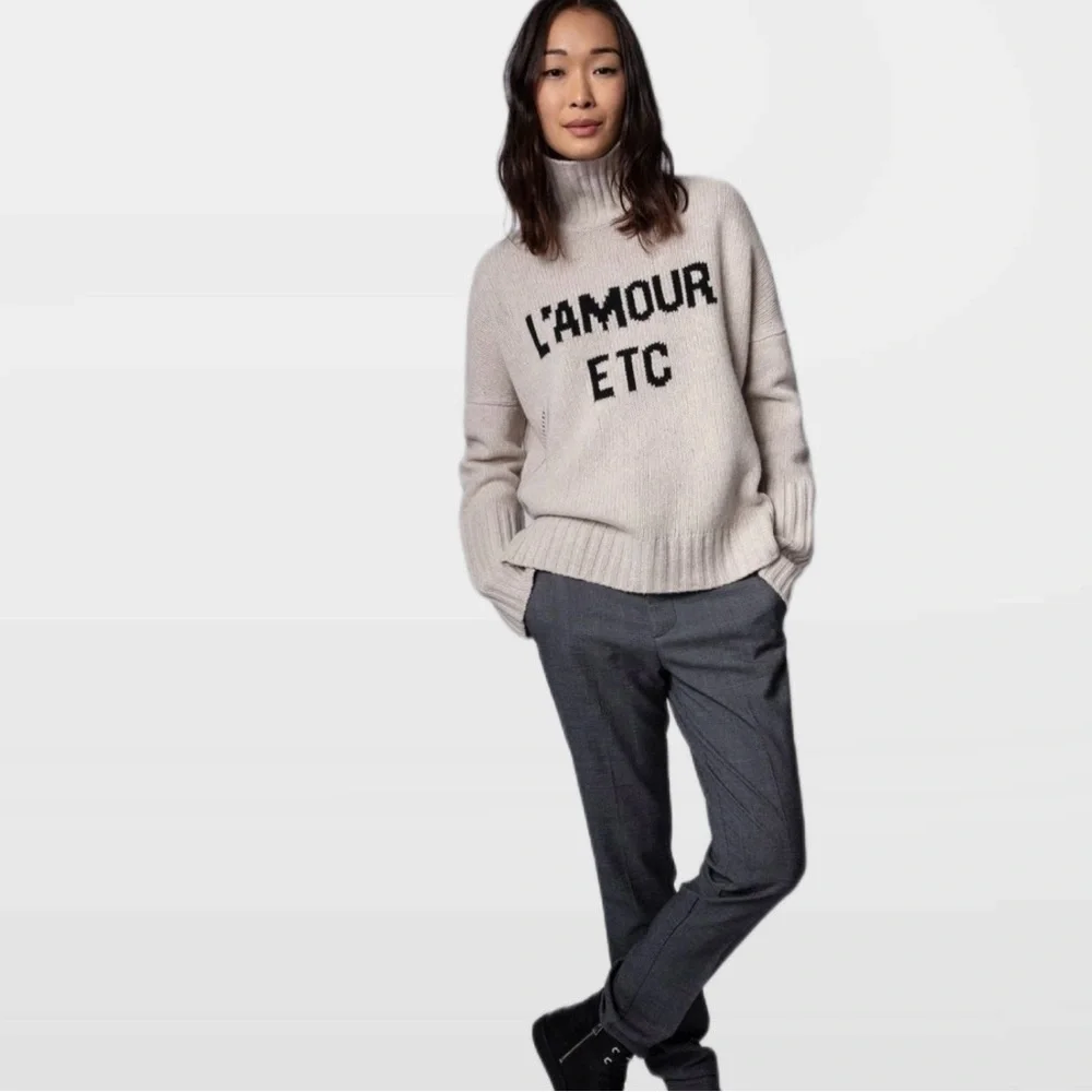 NWT ZADIG AND VOLTAIRE Beige
Merino Wool Alma L'Amour Oversized Sweater Size Sm - Picture 5 of 10